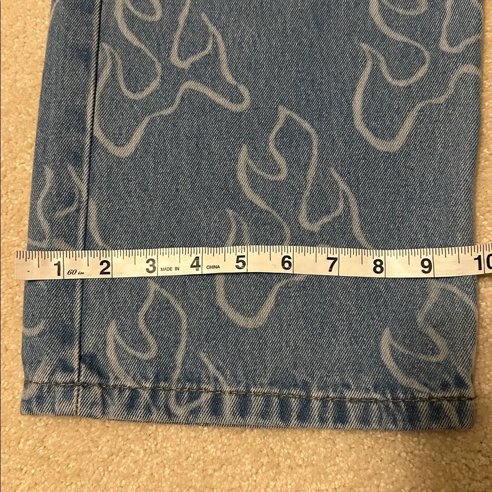 Vintage Vans Check -5 Blaze loose denim jeans featuring flame print size 33x31 - Picture 7 of 12